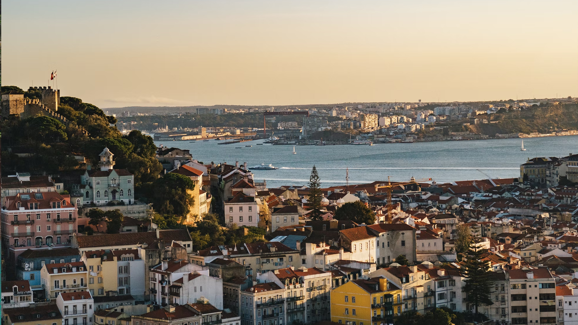 Lisbon city and river view